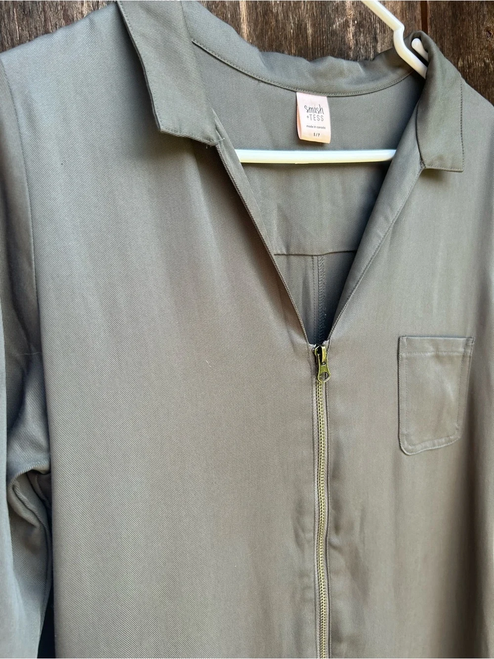 Smash + Tess Olive Green/Taupe Utility Jumpsuit - Picture 2 of 5